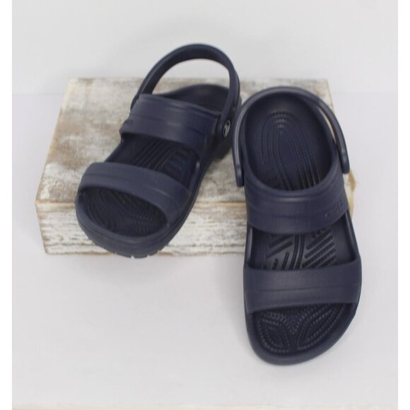 Crocs Youth Unisex Slide On Sandals Men's 4 Women's 6 Blue Open Toe Classic - Picture 2 of 9